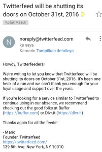 Twitterfeed Hentikan Layanan Berbagi Blog